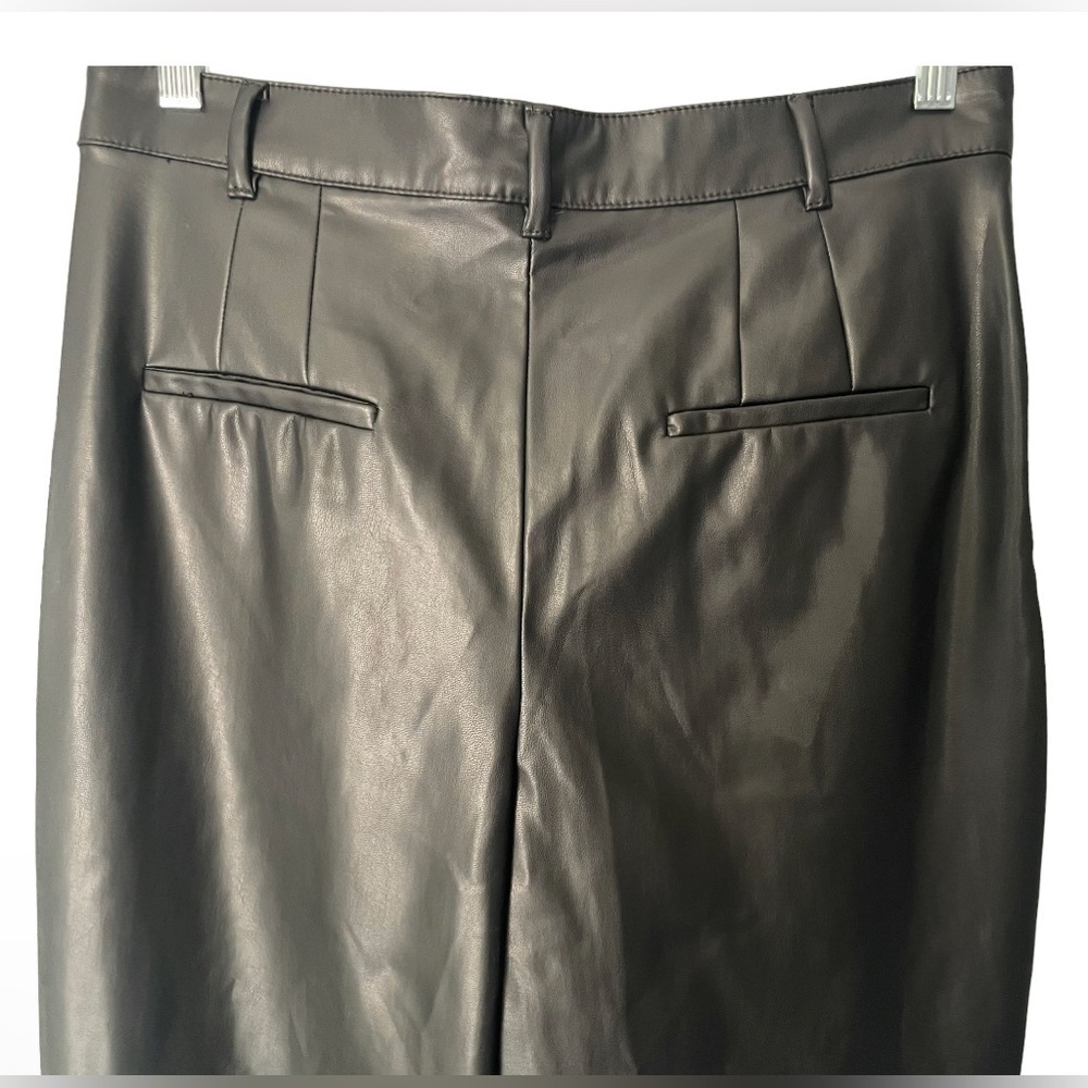 Zara Pant’s/ Zara Black Faux Leather High Rise Trousers Tapered Leg Black,Size S - Picture 5 of 8